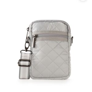 Quilted Silver Crossbody Bag